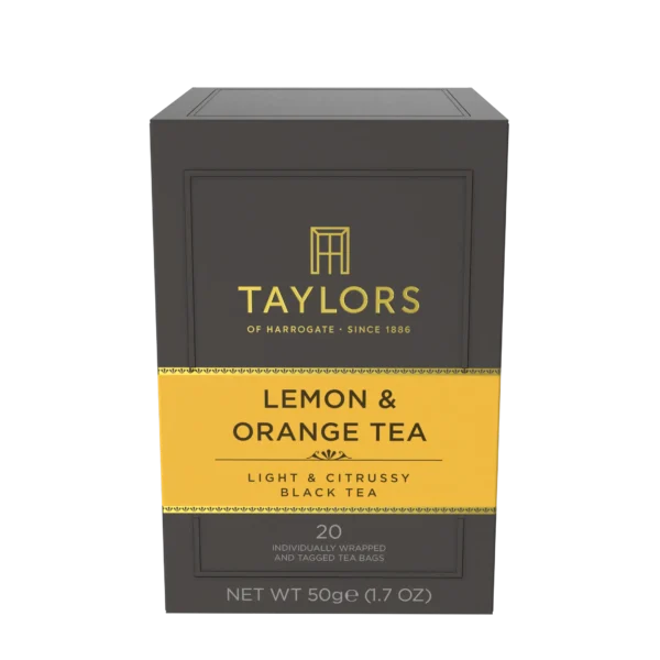 Lemon & Orange musta tee, 20 pussia